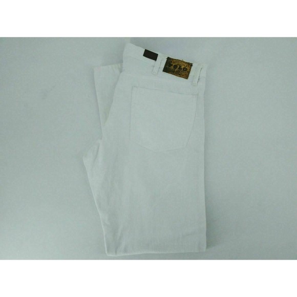 POLO RALPH LAUREN VARICK SLIM 625 DENIM JEANS MENS SIZE 34X32 WHITE ZIP FLY NWT